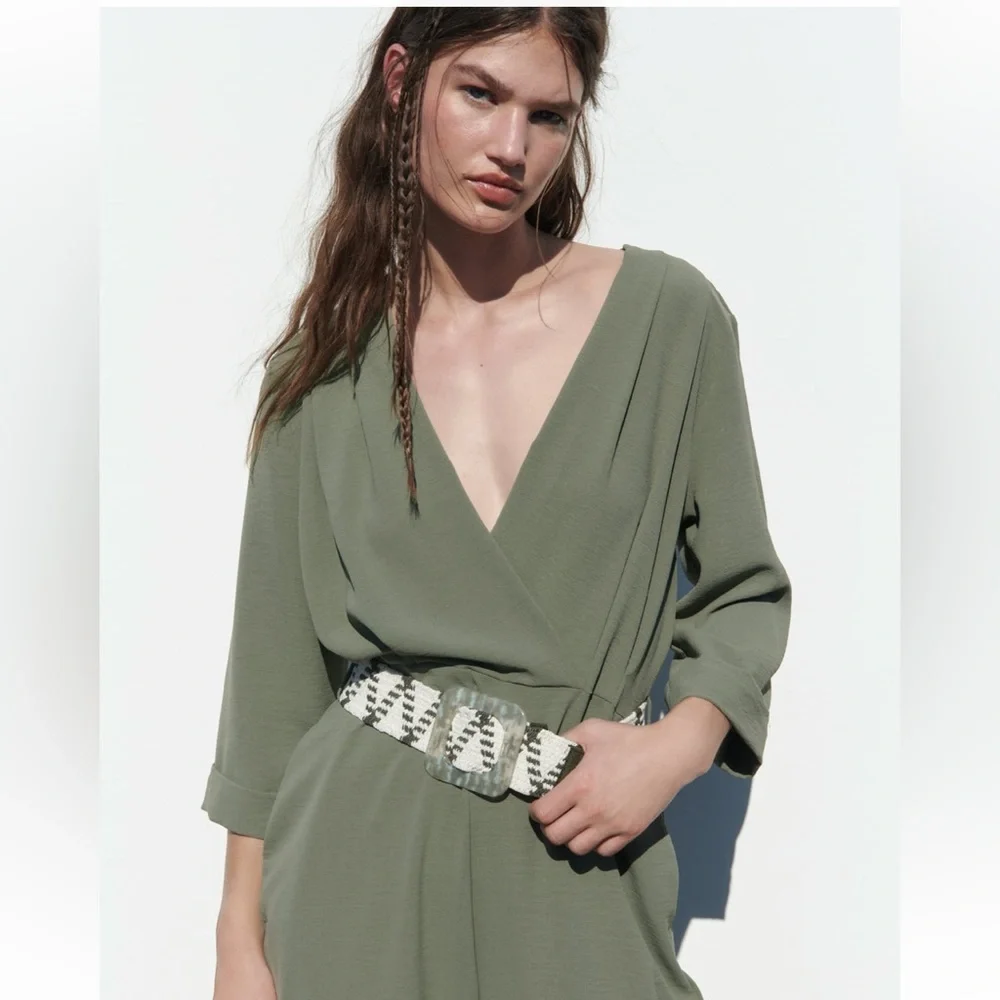 ZARA | Long Belted Jumpsuit - Picture 6 of 8
